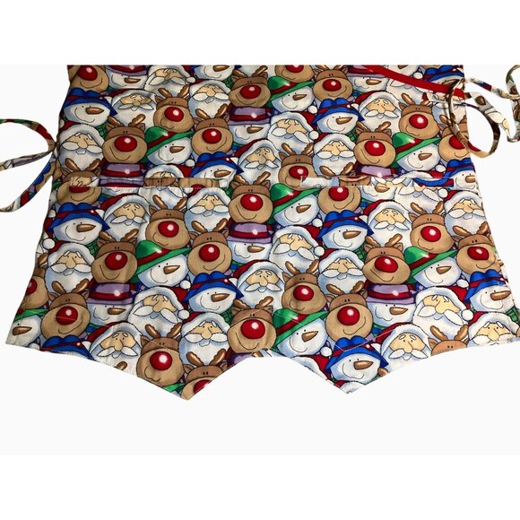 Tafford Christmas Holiday-Themed Scrub Top S Reindeer Pattern Cotton/Polyester - Picture 3 of 10
